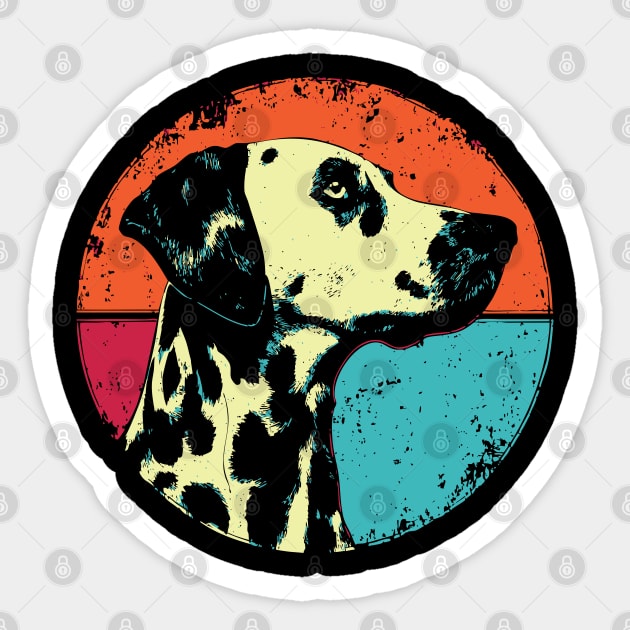 Retro Dalmatian Headshot – Vintage Dog Portrait Art Sticker by TuncGK